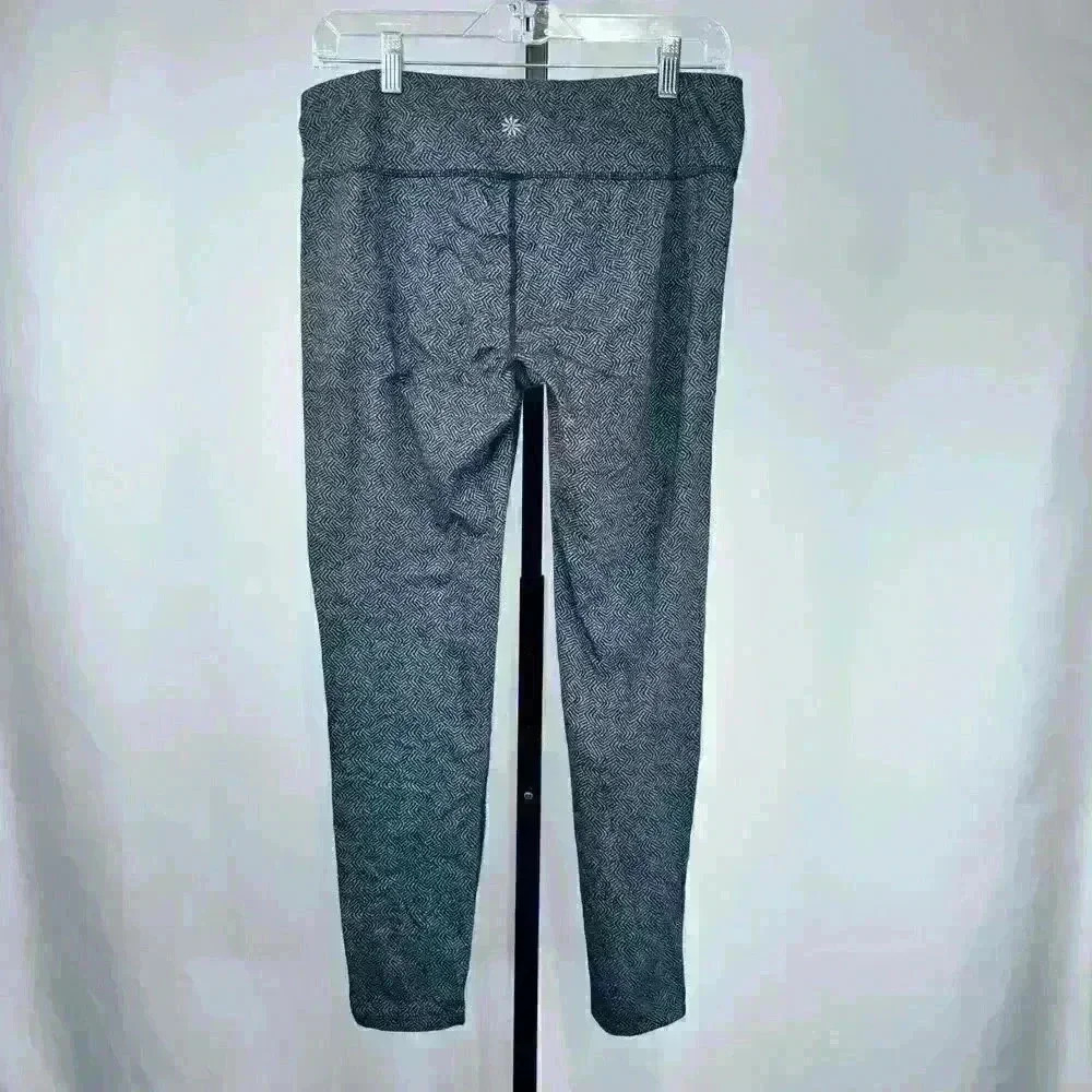 Athleta Women's Chaturanga Swirl Leggings Tights Size L Grey - Picture 2 of 6